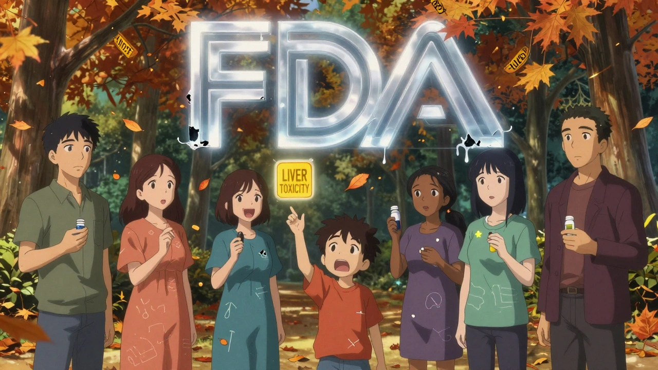 Diverse patients in park with mismatched safety alerts floating above them.