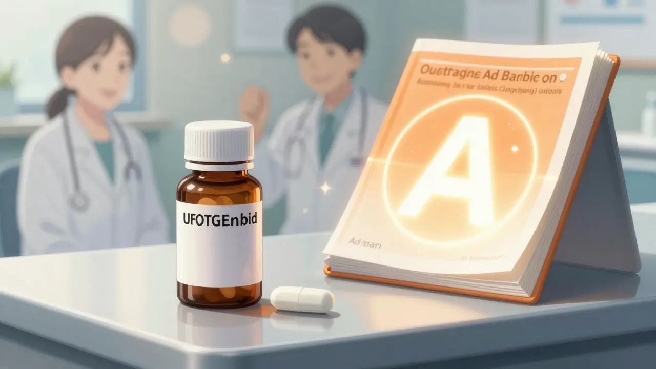 Authorized generic pill beside open FDA Orange Book glowing with 'A' equivalence rating.