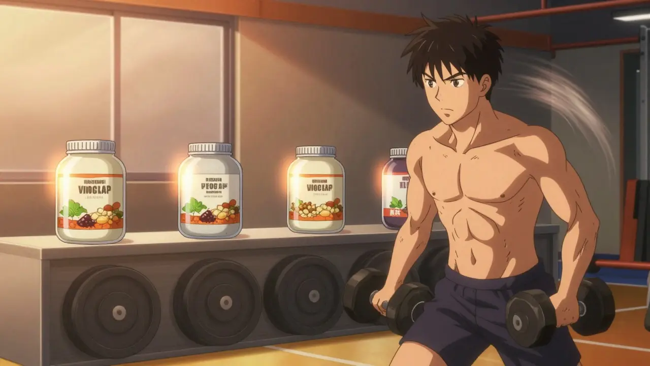 Fit trainer with meal prep after workout