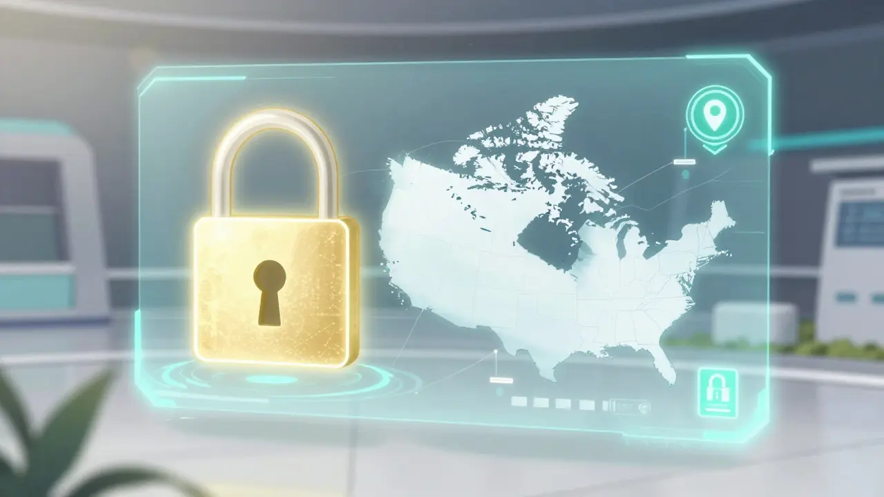 Futuristic anime visualization of safe online pharmacy security and shipping