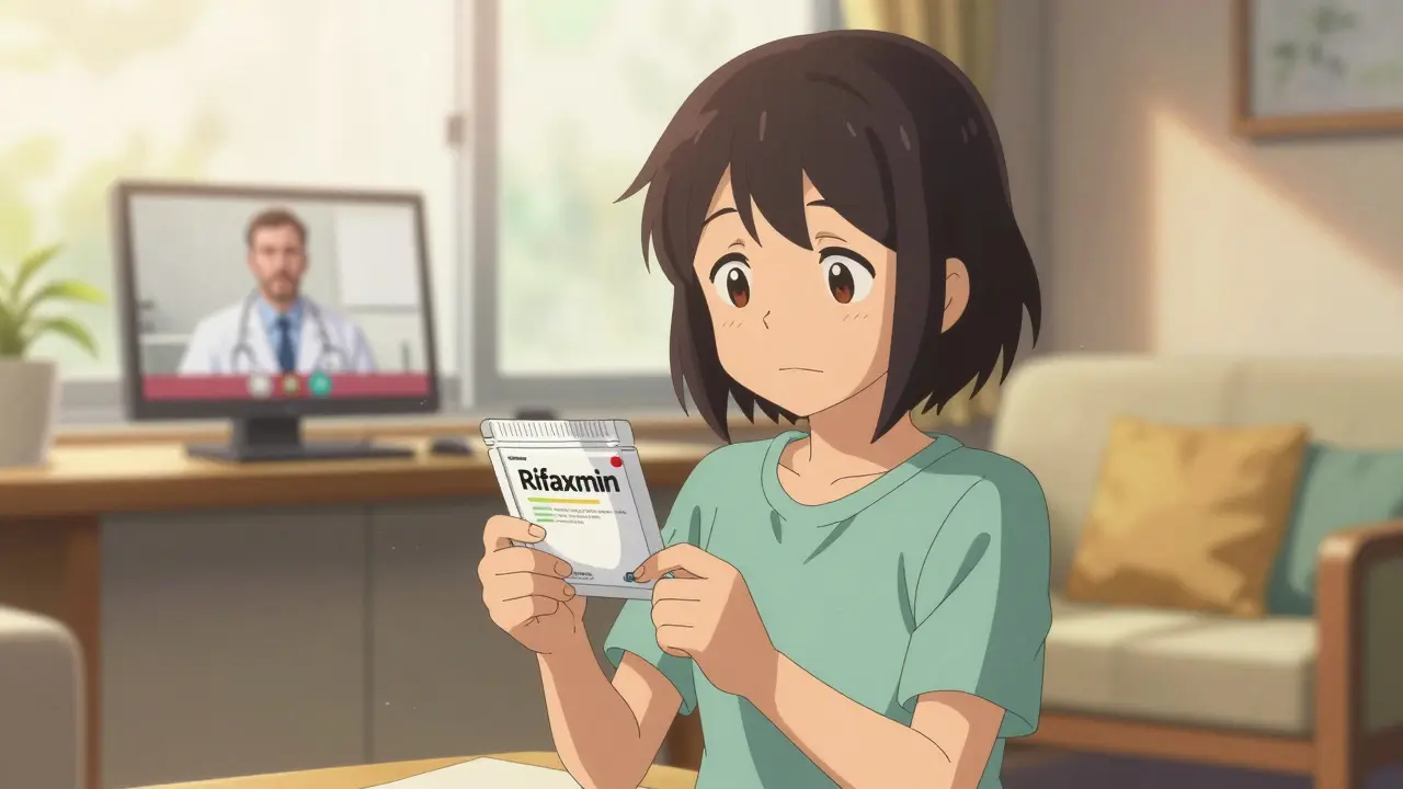 Relieved anime patient holding affordable medication in a sunny room